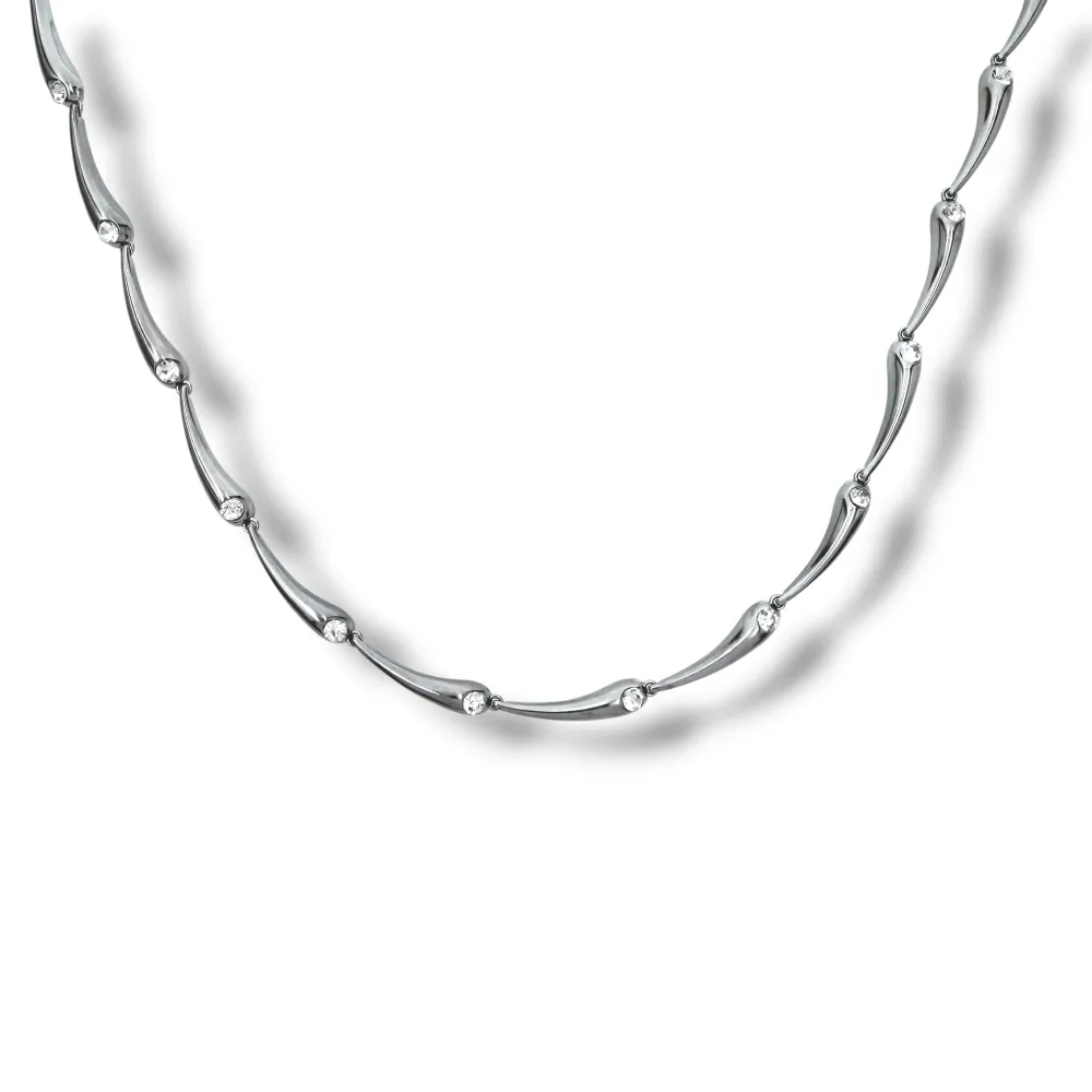 Ramo Con Punto Luce-Collana Corta in Acciaio - CAC-795-12979