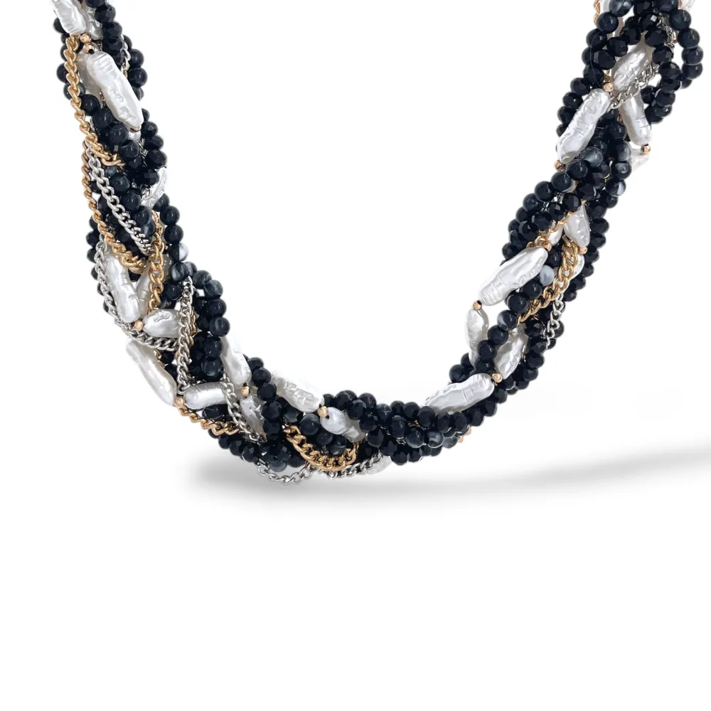 Treccia-Collana Corta Moda - CMC-732-710 (Nero)