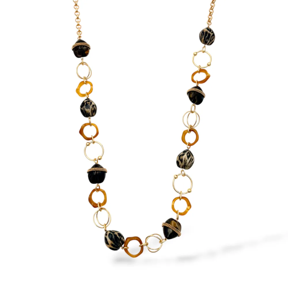 [CML-732-754] Ovale e Cerchi-Collana Lunga Moda - CML-732-754