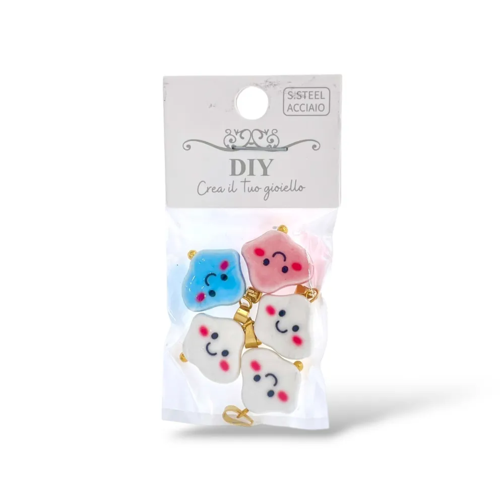 Nuvola-Ciondolo/Charms in Acciaio - DIY-801-009A 5PZ