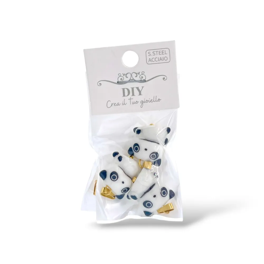 [DIY-801-017A 5PZ] Panda-Ciondolo/Charms in Acciaio - DIY-801-017A 5PZ