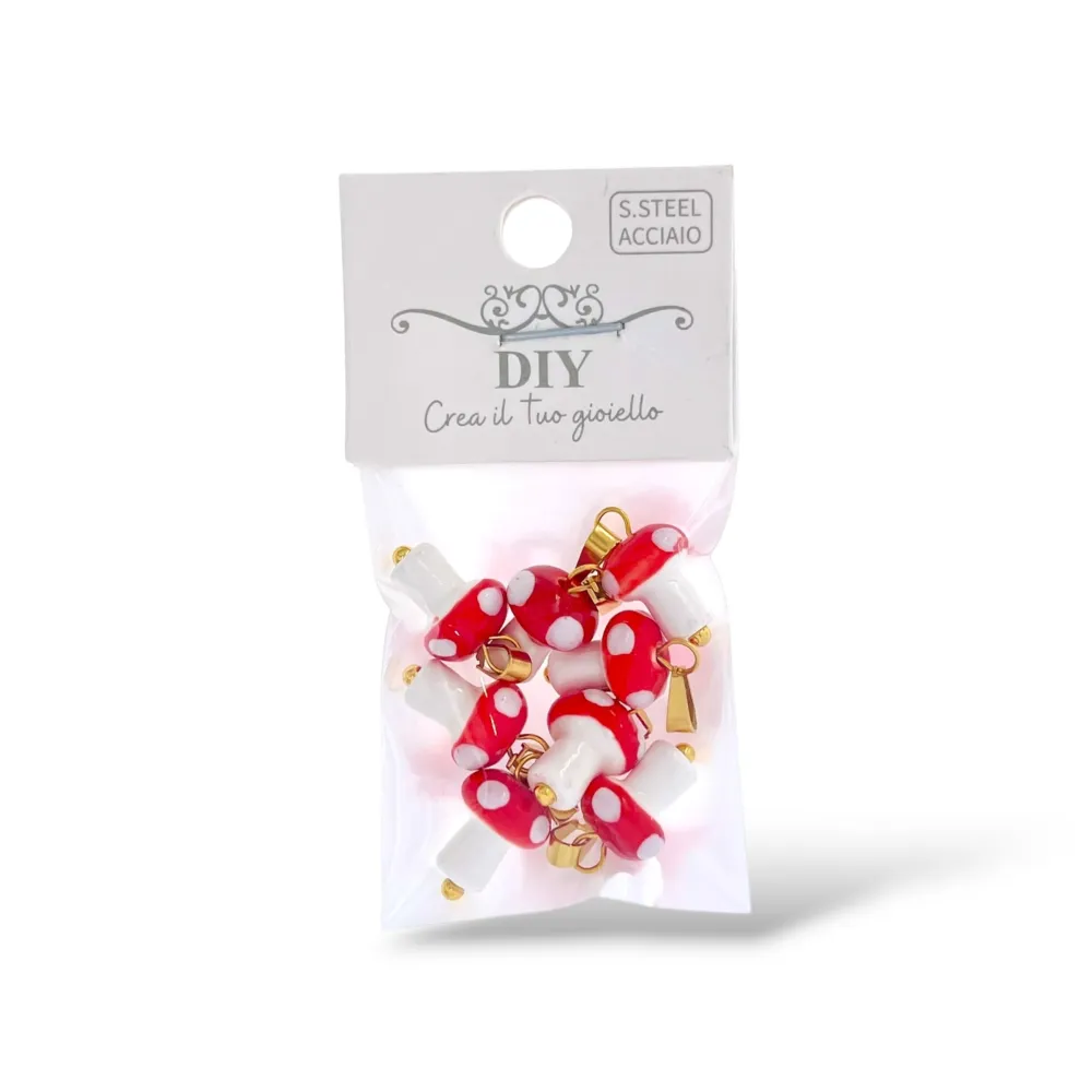 [DIY-801-022A 8PZ] Fungo-Ciondolo/Charms in Acciaio - DIY-801-022A 8PZ