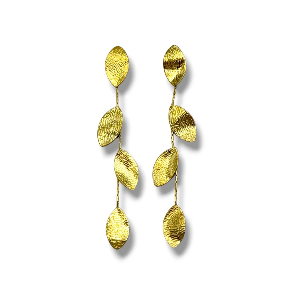 [OR-103-AA7590E] Foglia-Orecchini in Acciaio - OR-103-AA7590E (Oro Giallo)