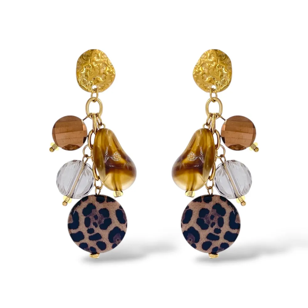 [OR-732-756] Cameo-Orecchini Moda Pendente In Acciaio - OR-732-756