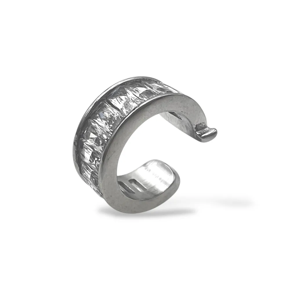 zirconi-earcuff in acciaio - OR-795-22724 (Argento)