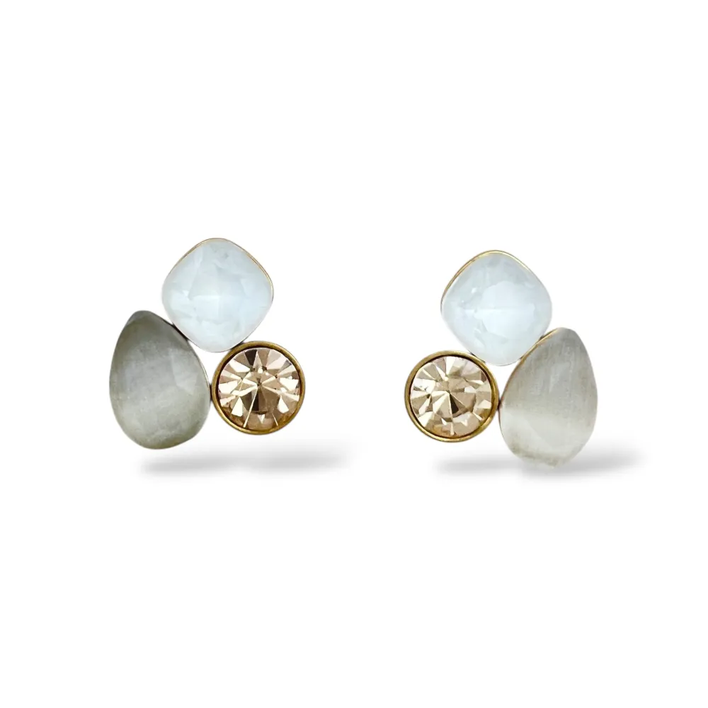 Pietre miltiforme-Orecchini in Acciaio - OR-795-22738 (Bianco)
