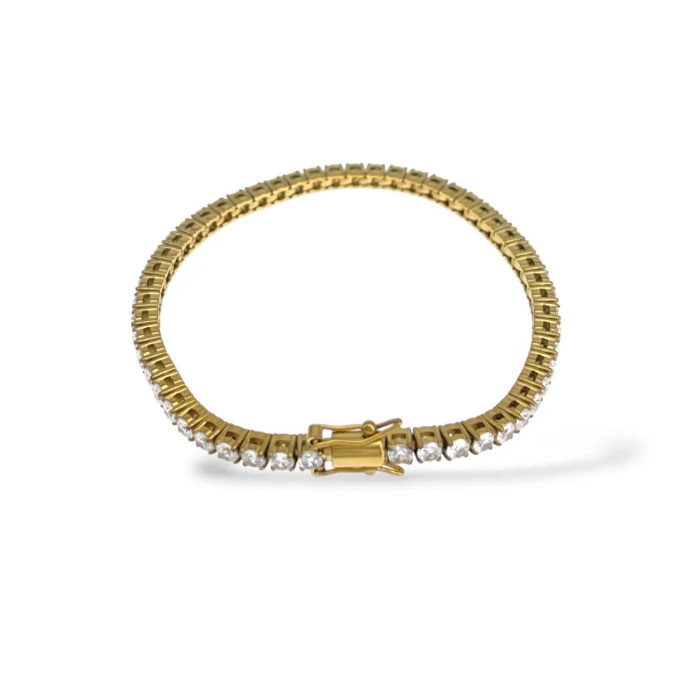 Tennis -Bracciale in Acciaio con Chiusura - BAC-103-AA6826B/3MM/17CM