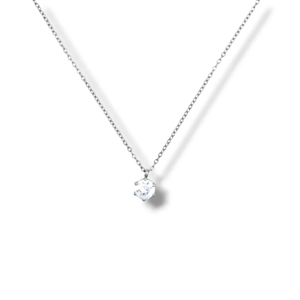 Punto Luce 6 Griffe 7mm-Collan Corta in Acciaio - CAC-103-AA4055N/7mm 6Griffe