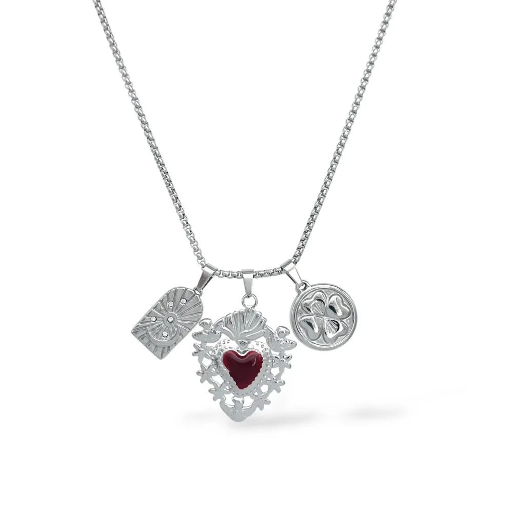 Sacro Cuore-Collana corta in Acciaio - CL-413-3845