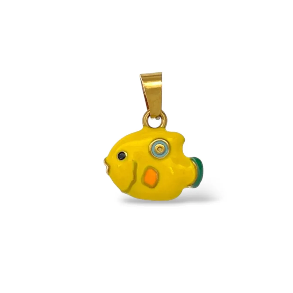 [DIY-413-Pesce] Pesce-Ciondolo/Charms in Acciaio - DIY-413-Pesce (Giallo)