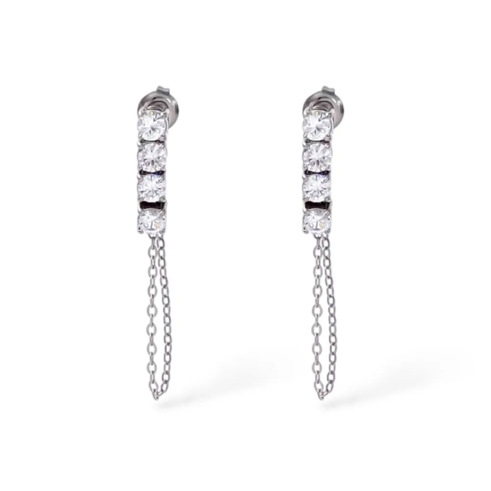 [OR-103-AA7342E] Tennis Legati-Orecchini in Acciaio - OR-103-AA7342E (Argento)