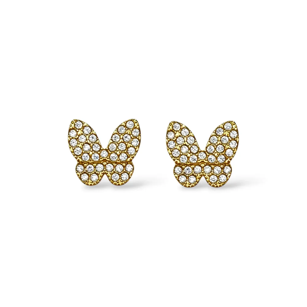 [OR-103-AA7372E] Farfalla-Orecchini in Acciaio - OR-103-AA7372E (Oro Giallo)