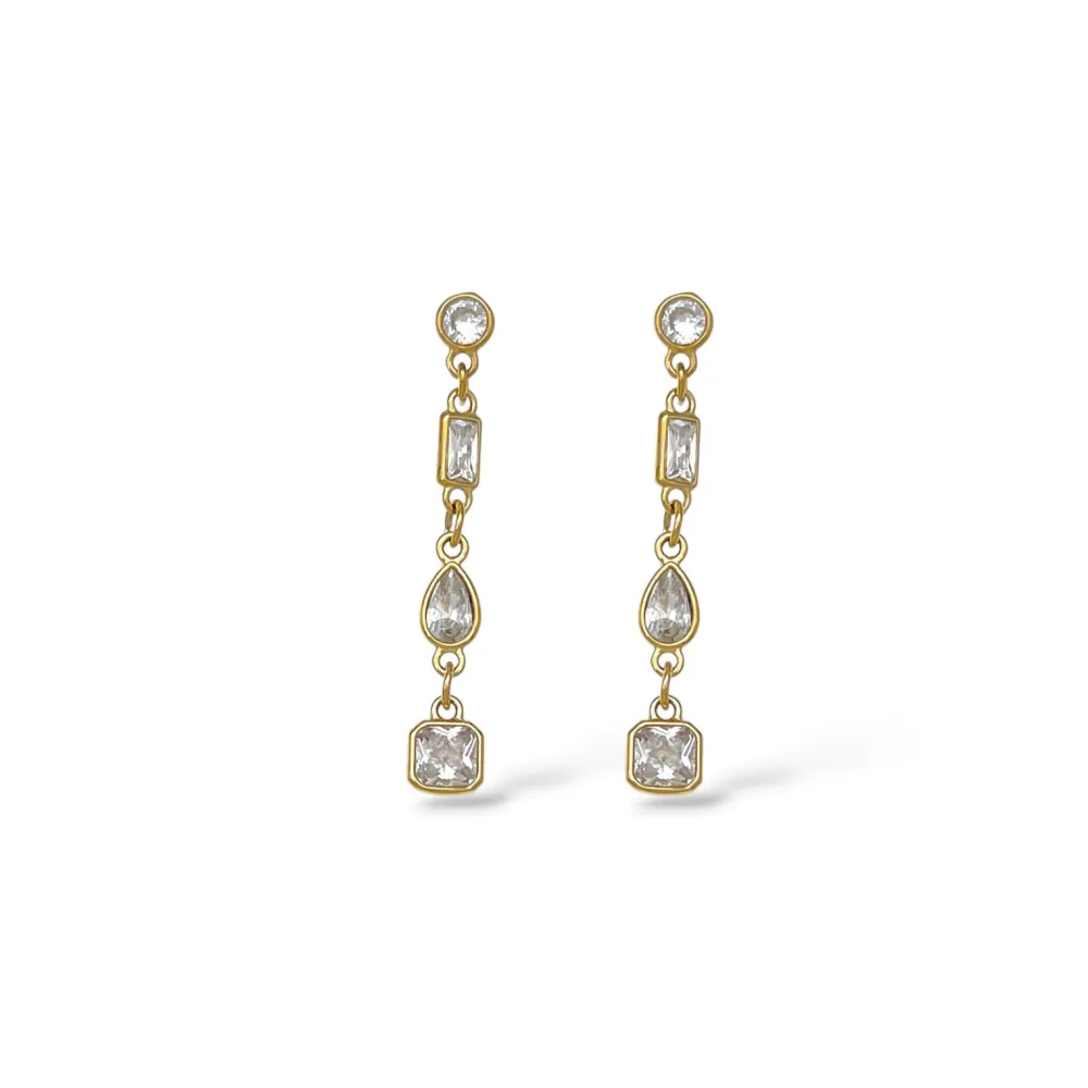 [OR-103-AA7461E] Punto Luce Pendente-Orecchini in Acciaio - OR-103-AA7461E (Oro Giallo)
