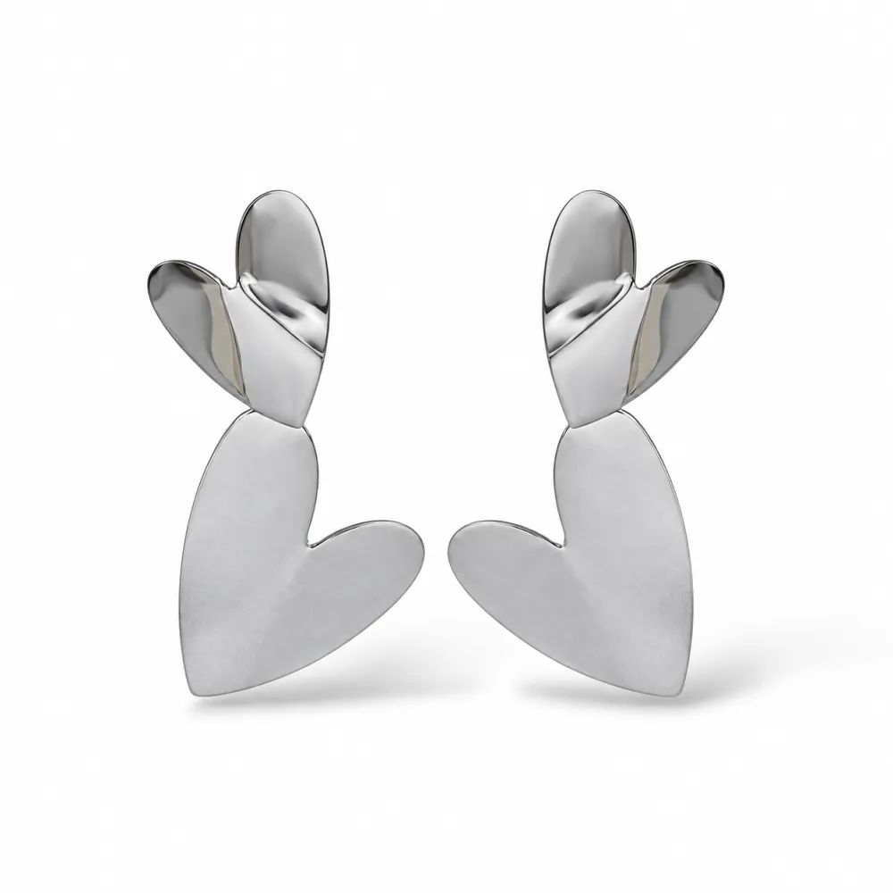 Cuore-Orecchini in Acciaio - OR-413-2582