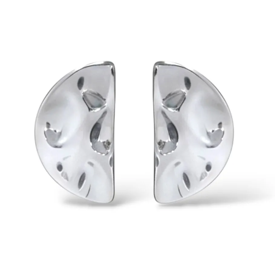 [OR-413-2617] Metà Cerchio-Orecchini in Acciaio - OR-413-2617 (Argento)