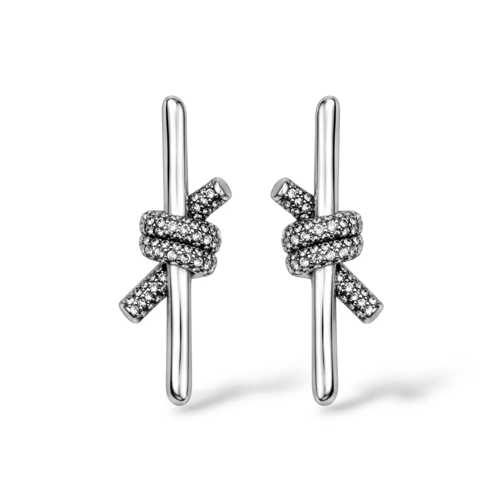 [OR-413-8237] Nodo-Orecchini in Acciaio - OR-413-8237 (Argento)