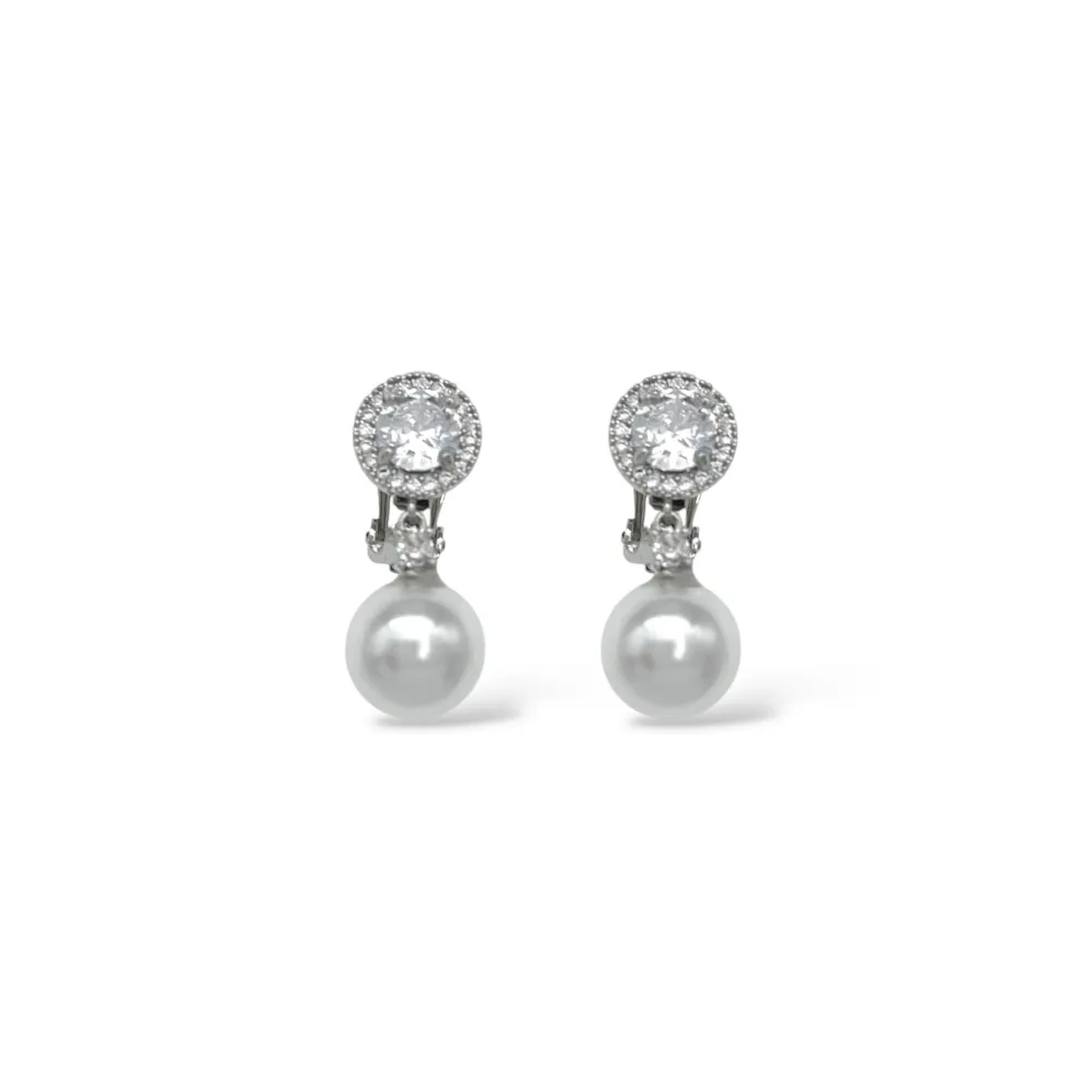 Perla Con Punto Luce-Orecchini a Clip - OR-506-467