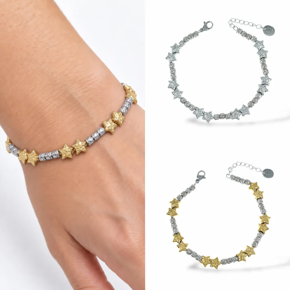[BAC-103-AA7314B] Stella-Bracciale in Acciaio con Chiusura - BAC-103-AA7314B (Acciaio)
