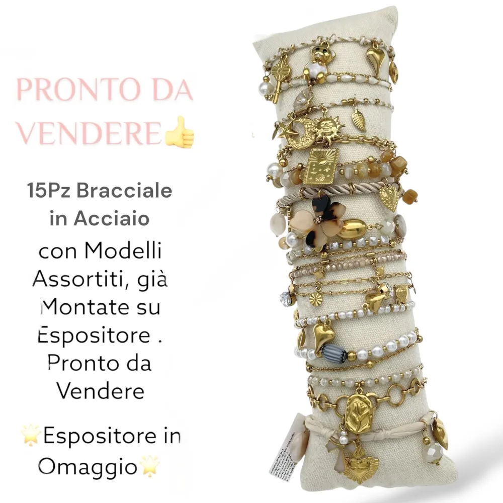 Mix Soggetti-15pz Bracciali in Acciaio - BPA-732-478