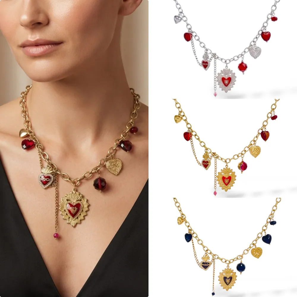 Sacro Cuore-Collana corta in Acciaio - CL-794-135