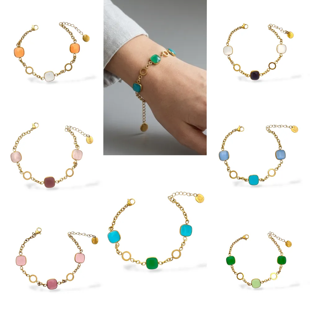 Quadrato-Bracciale Moda in Acciaio - BR-103-AA6760B