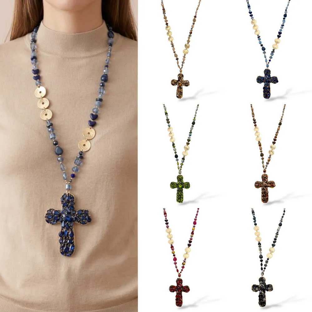 Croce-Collana Lunga in Acciaio - CML-732-714