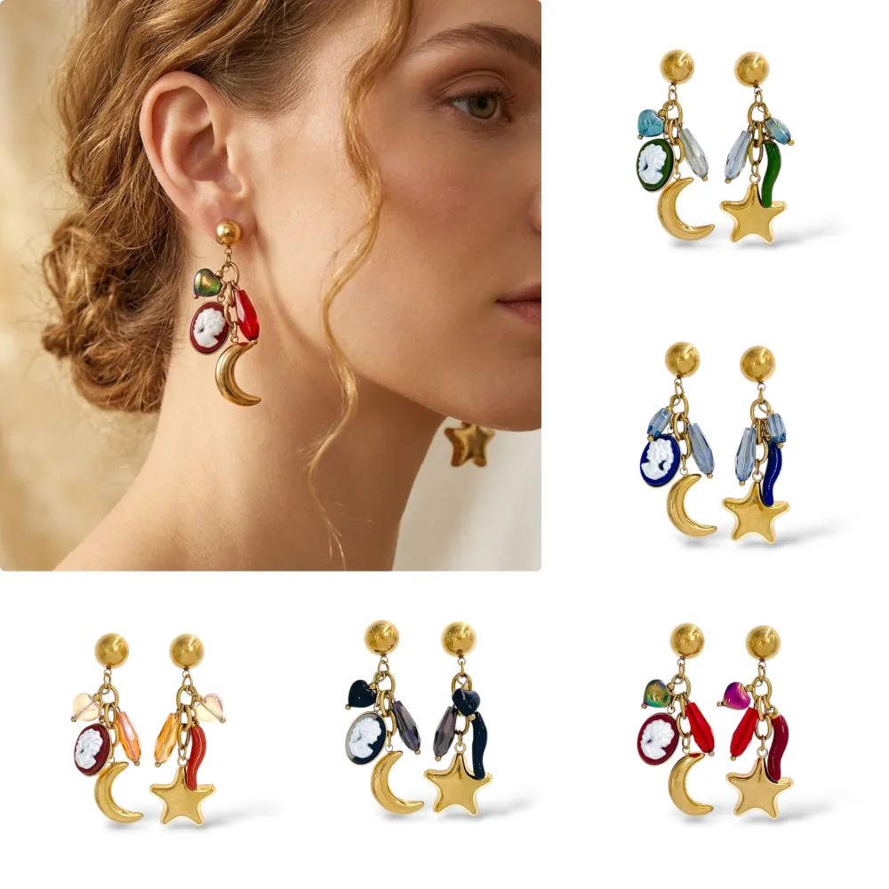 Luna, Stella, Dama-Orecchini Moda Pendente - OR-732-726
