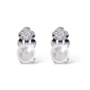 Perla Con Punto Luce -Orecchini Clip in Acciaio - OR-103-AA7387E/8MM