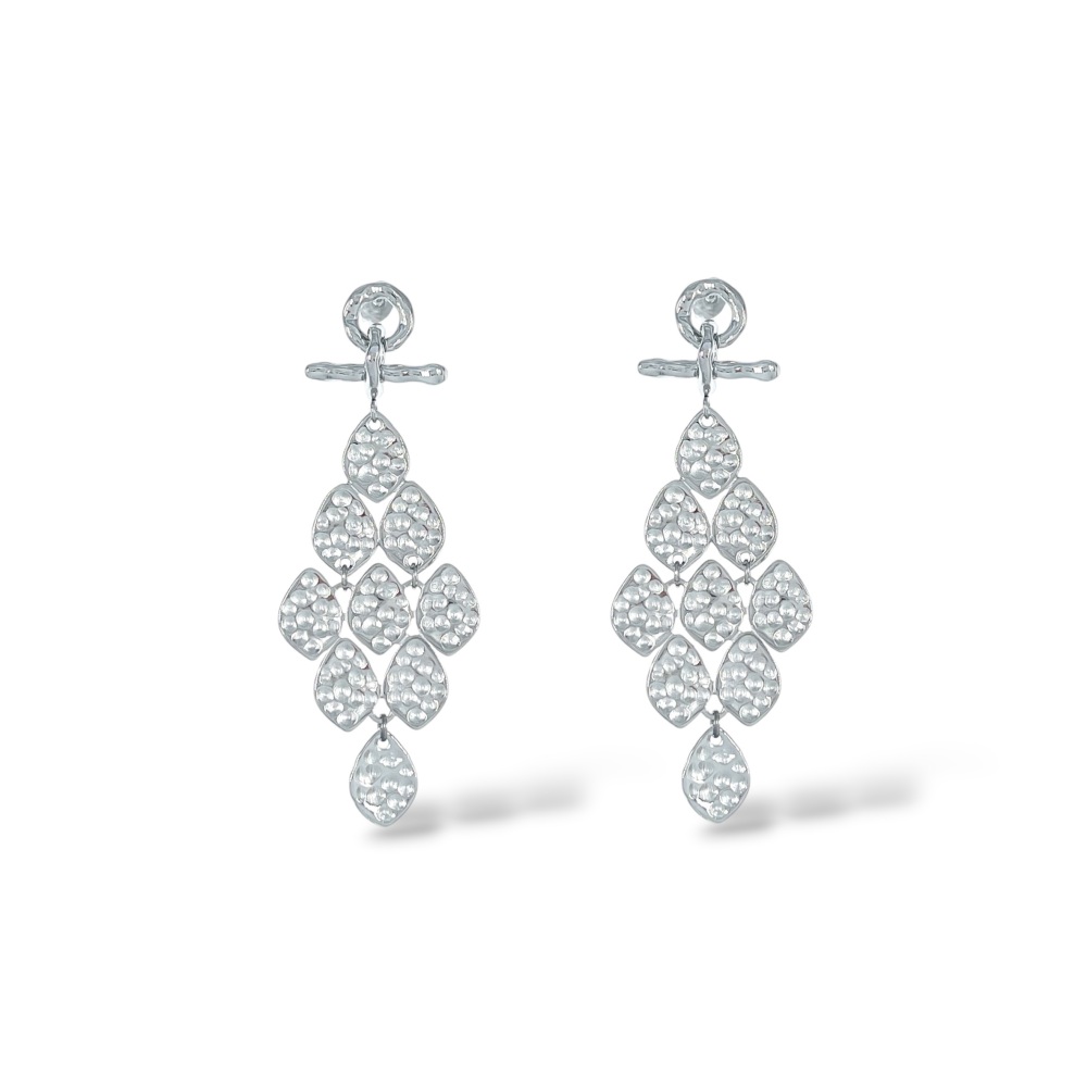 [OR-795-22732] Rombo Pendenti-Orecchini in Acciaio - OR-795-22732 (Argento)