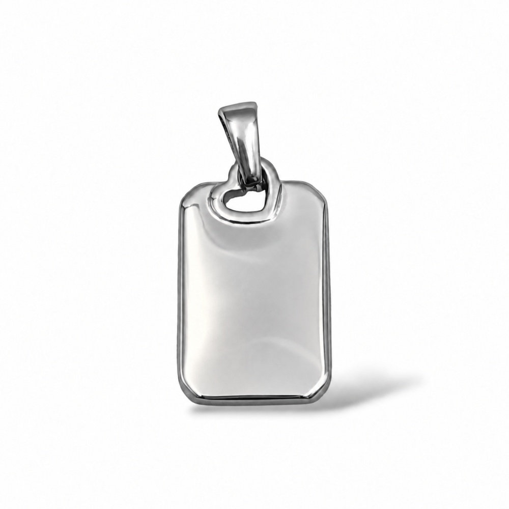 [DIY-413-Targ. Cuore] Targhetta Cuore-Ciondolo/Charms in Acciaio Adatto Per L’incisione - DIY-413-Targ. Cuore (Argento)