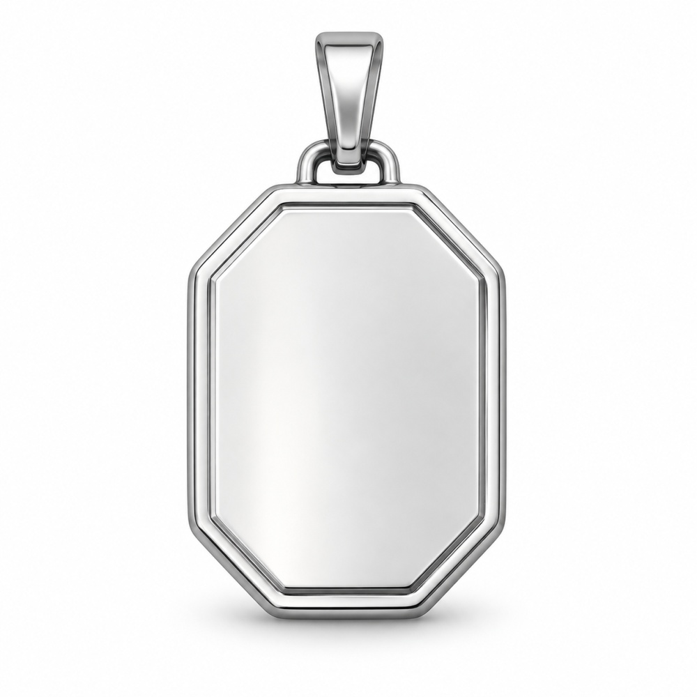 [DIY-413-Targhetta] Targhetta-Ciondolo/Charms in Acciaio Adatto Per L’incisione - DIY-413-Targhetta (Argento)