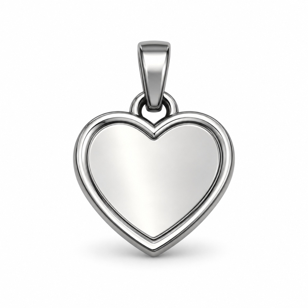 [DIY-413-Cuore Piccolo] Cuore-Ciondolo/Charms in Acciaio Adatto Per L’incisione - DIY-413-Cuore Piccolo (Argento)