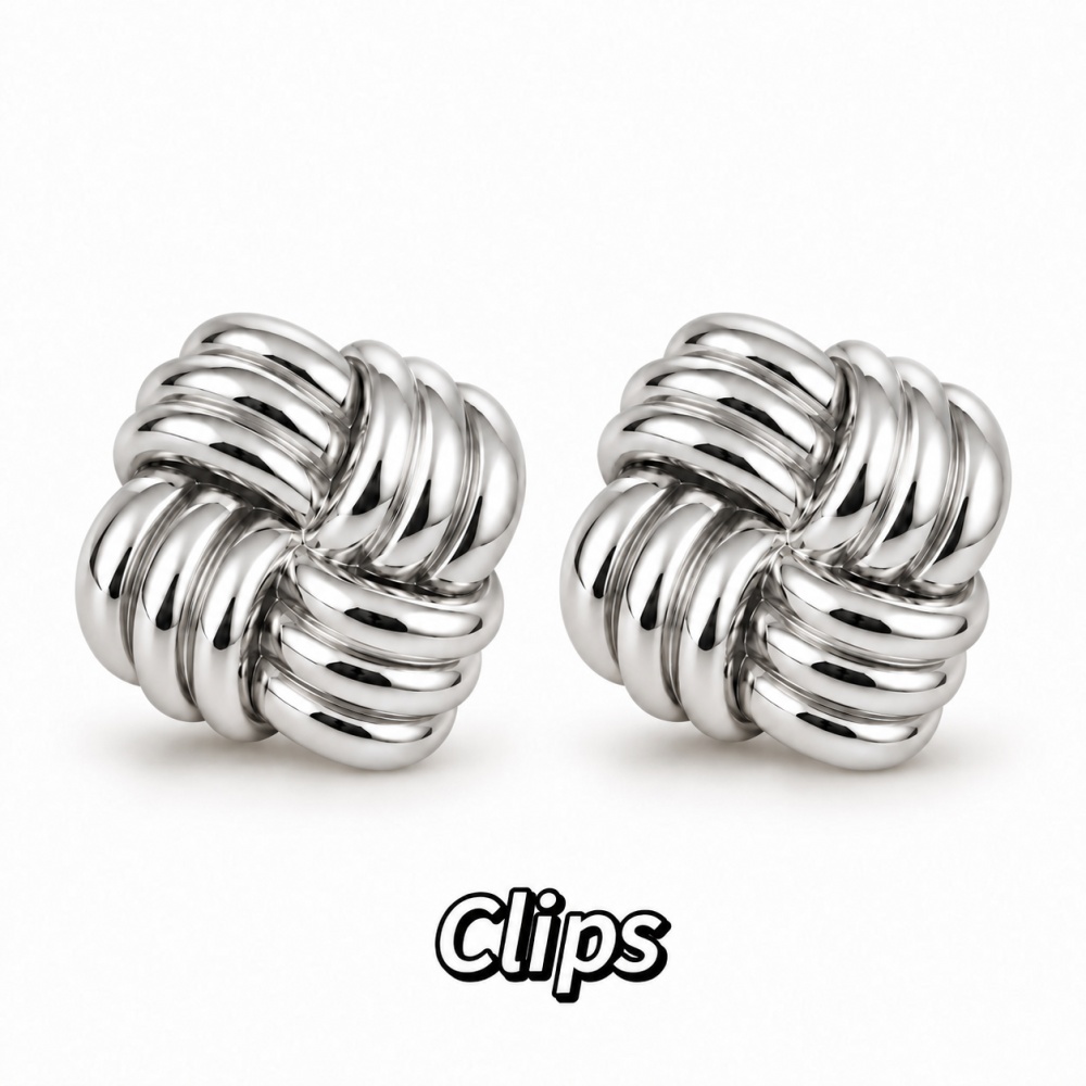 [OR-413-2606] Rombo-Orecchini a Clip - OR-413-2606 (Argento)