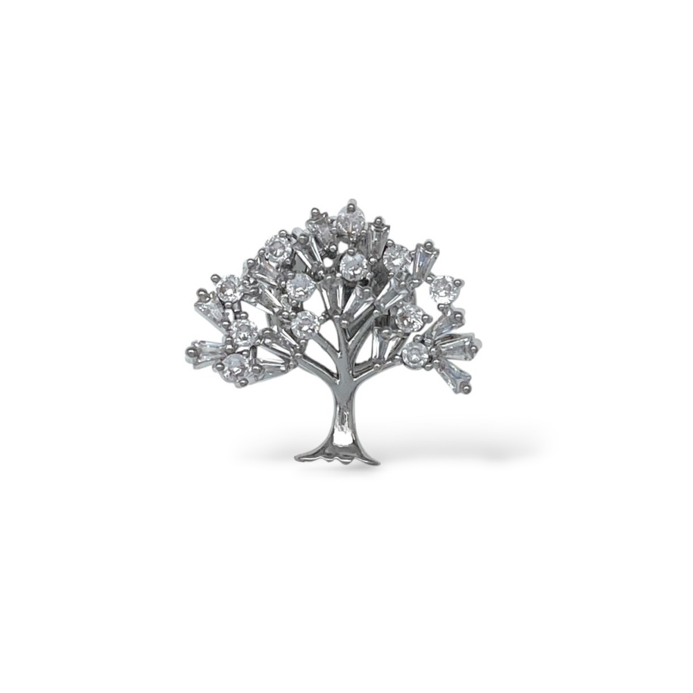 [SPM-506-533] Albero -Spilla Magnetiche con Zirconia - SPM-506-533 (Argento)