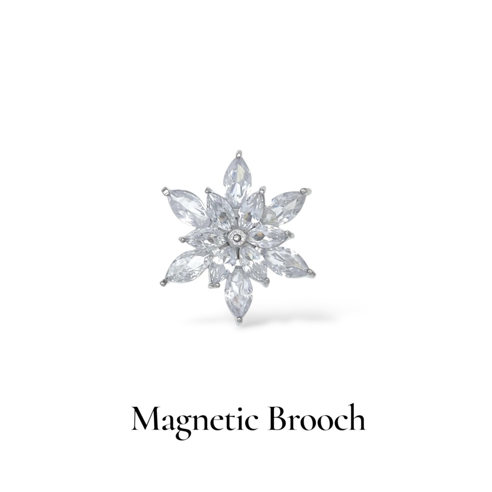 [SPM-506-531] Fiore-Spille Magnetiche con Zirconia - SPM-506-531 (Argento)