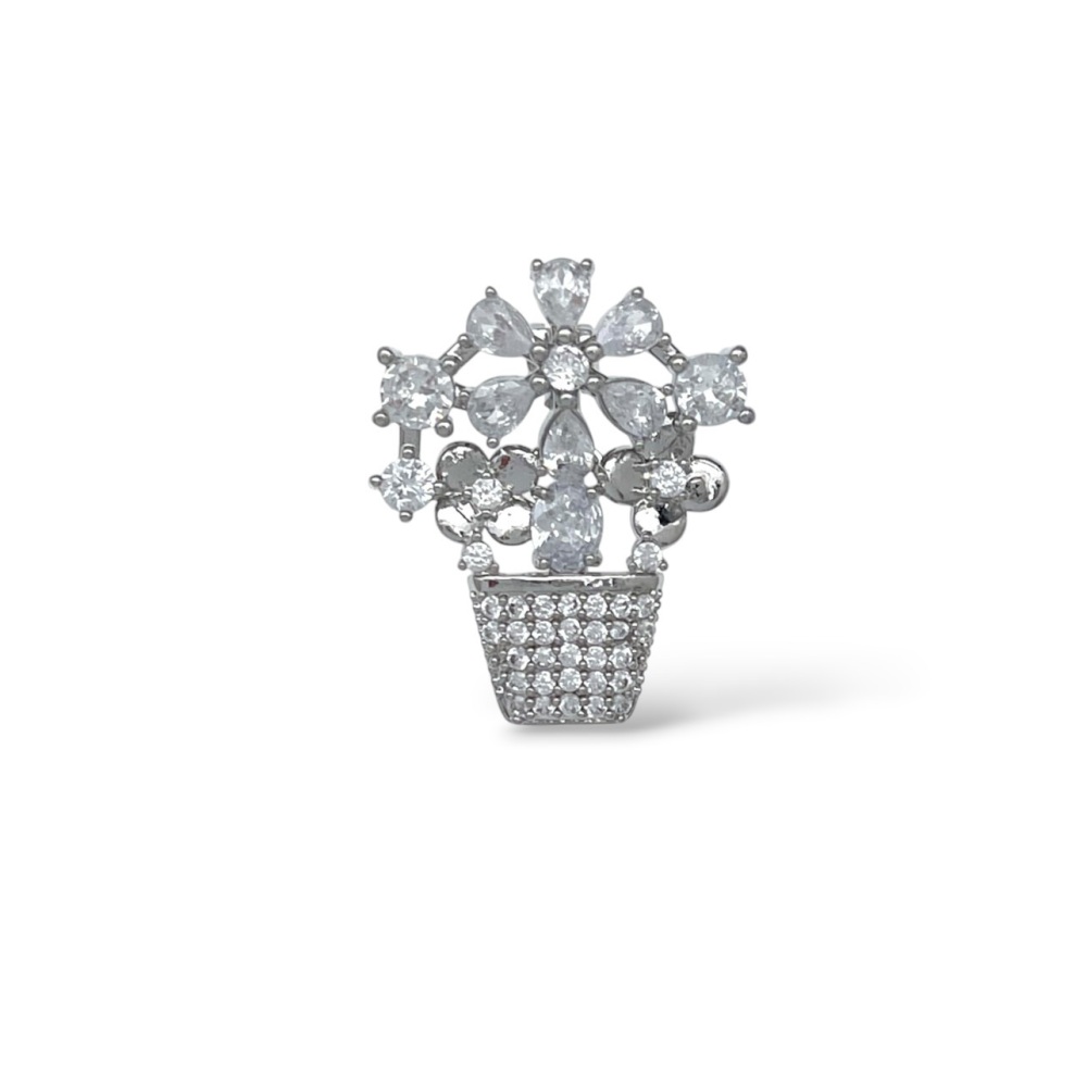 [SPM-506-546] Vaso Fiore-Spille con Zirconia - SPM-506-546 (Argento)
