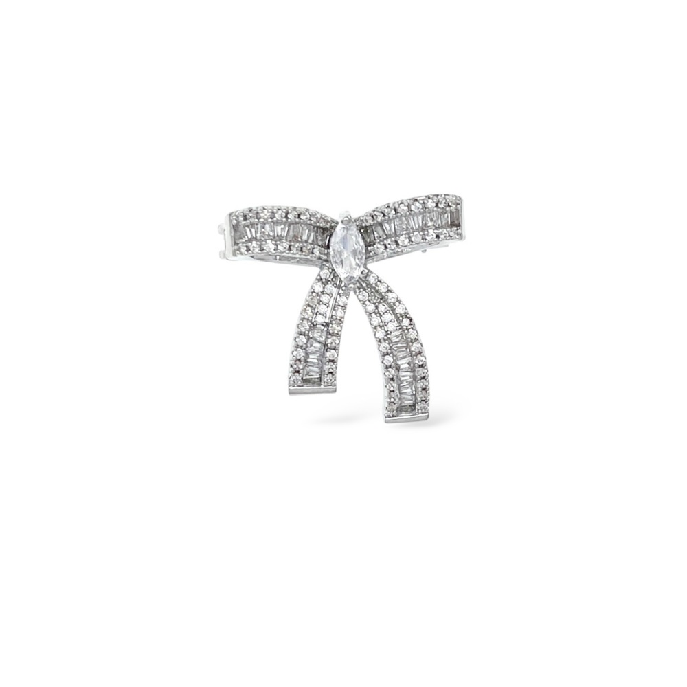 [SP-506-547] Fiocco-Spilla con Zirconia - SP-506-547 (Argento)