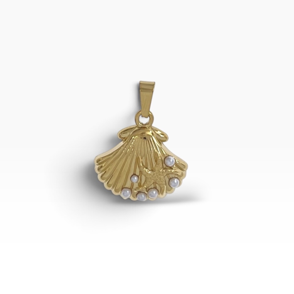 Conchiglia-Ciondolo/Charms in Acciaio - DIY-413-178