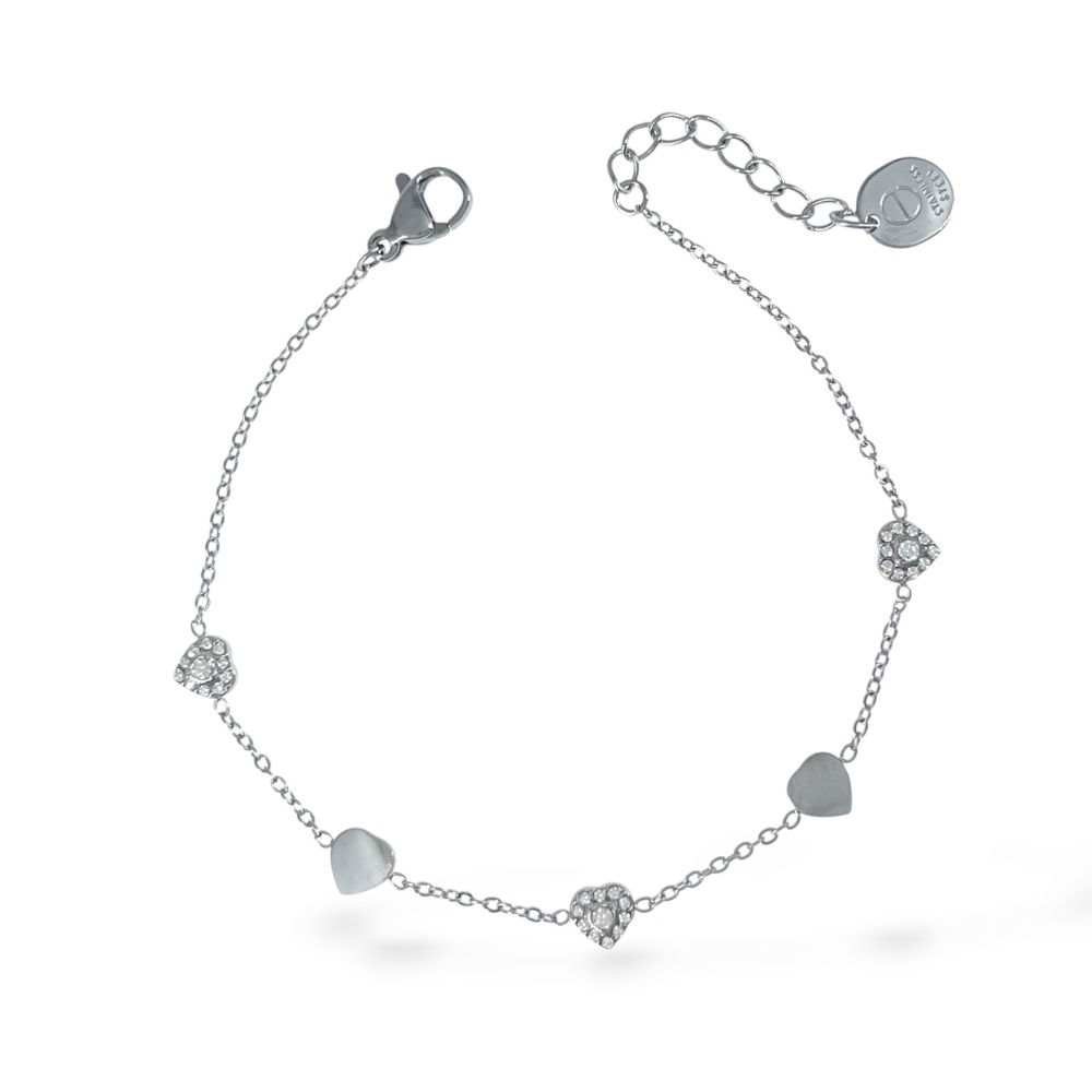 [BR-103-AA6804B] Cuore-Bracciale in Acciaio - BR-103-AA6804B (Argento)