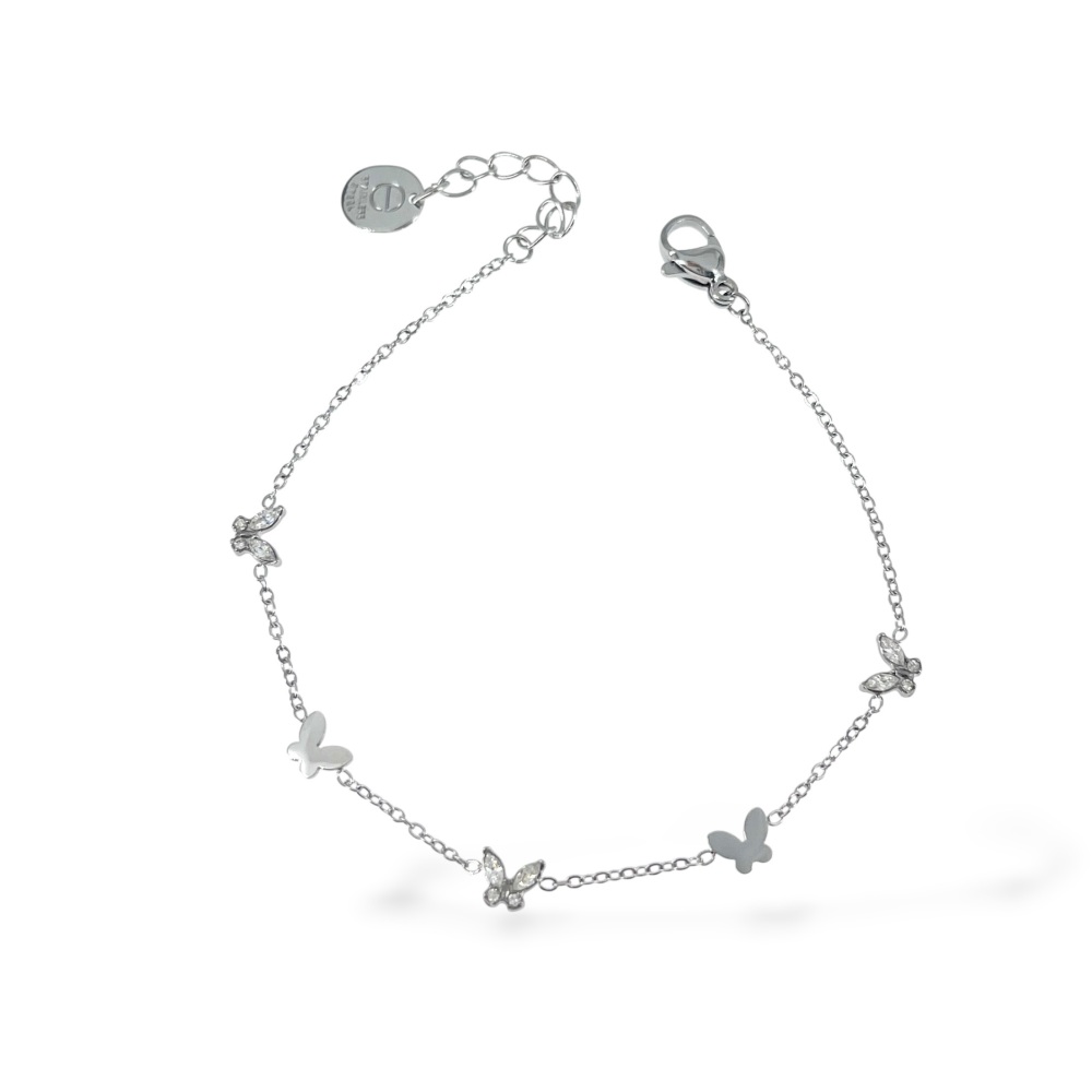 [BR-103-AA6805B] Farfalla-Bracciale in Acciaio - BR-103-AA6805B (Argento)