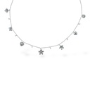 Fiore, farfalla, punto luce-Catena da Vita in Acciaio - BO-413-216