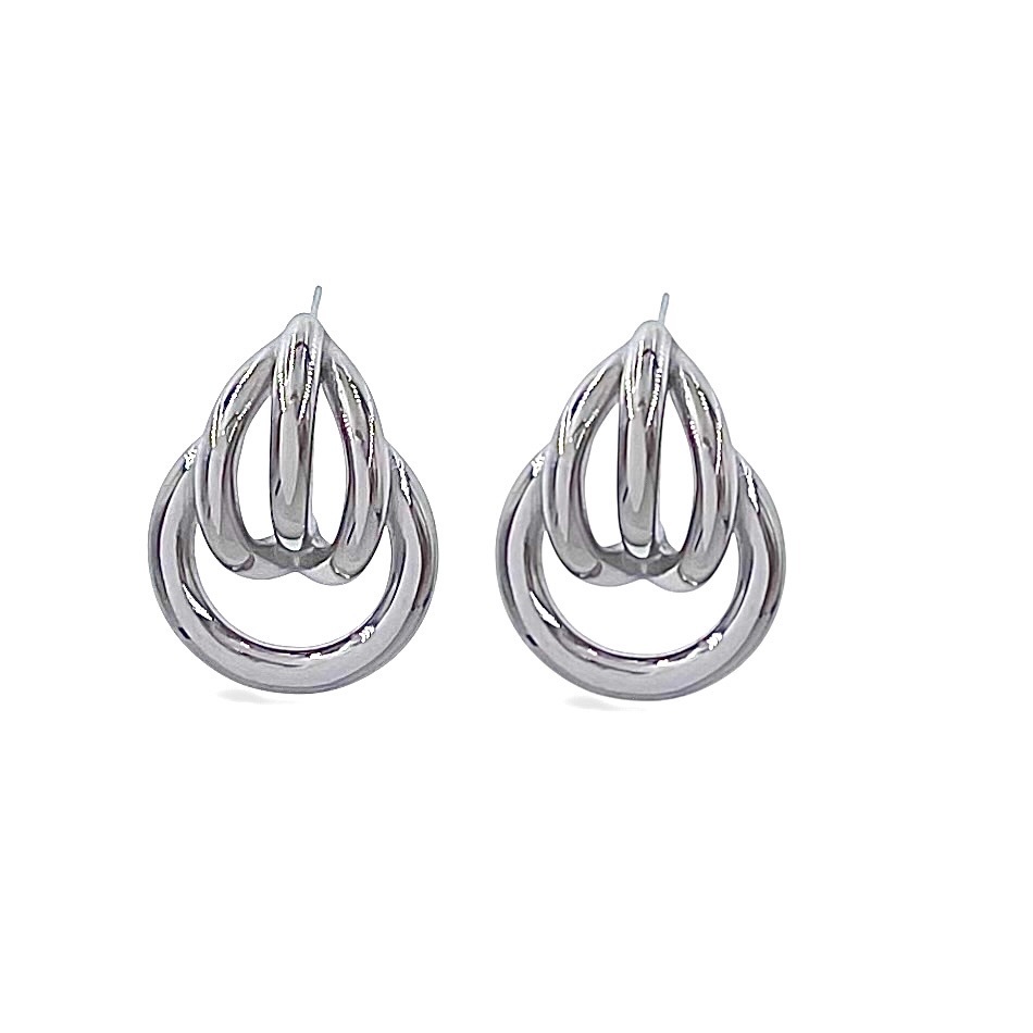 [OR-413-1313] Nodo-Orecchini in Acciaio - OR-413-1313 (Argento)