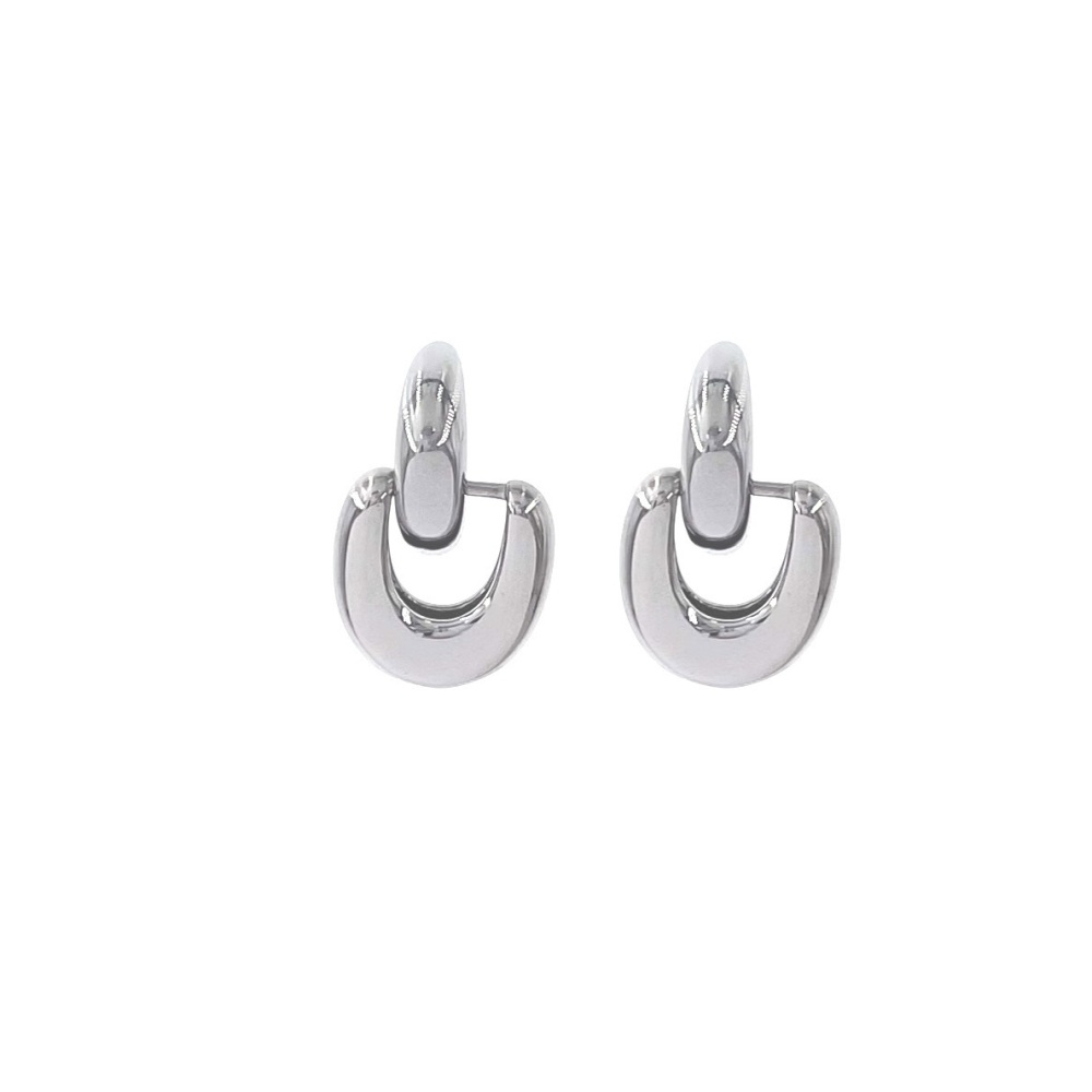 [OR-413-732] Cerchio-Orecchini in Acciaio - OR-413-732 (Argento)
