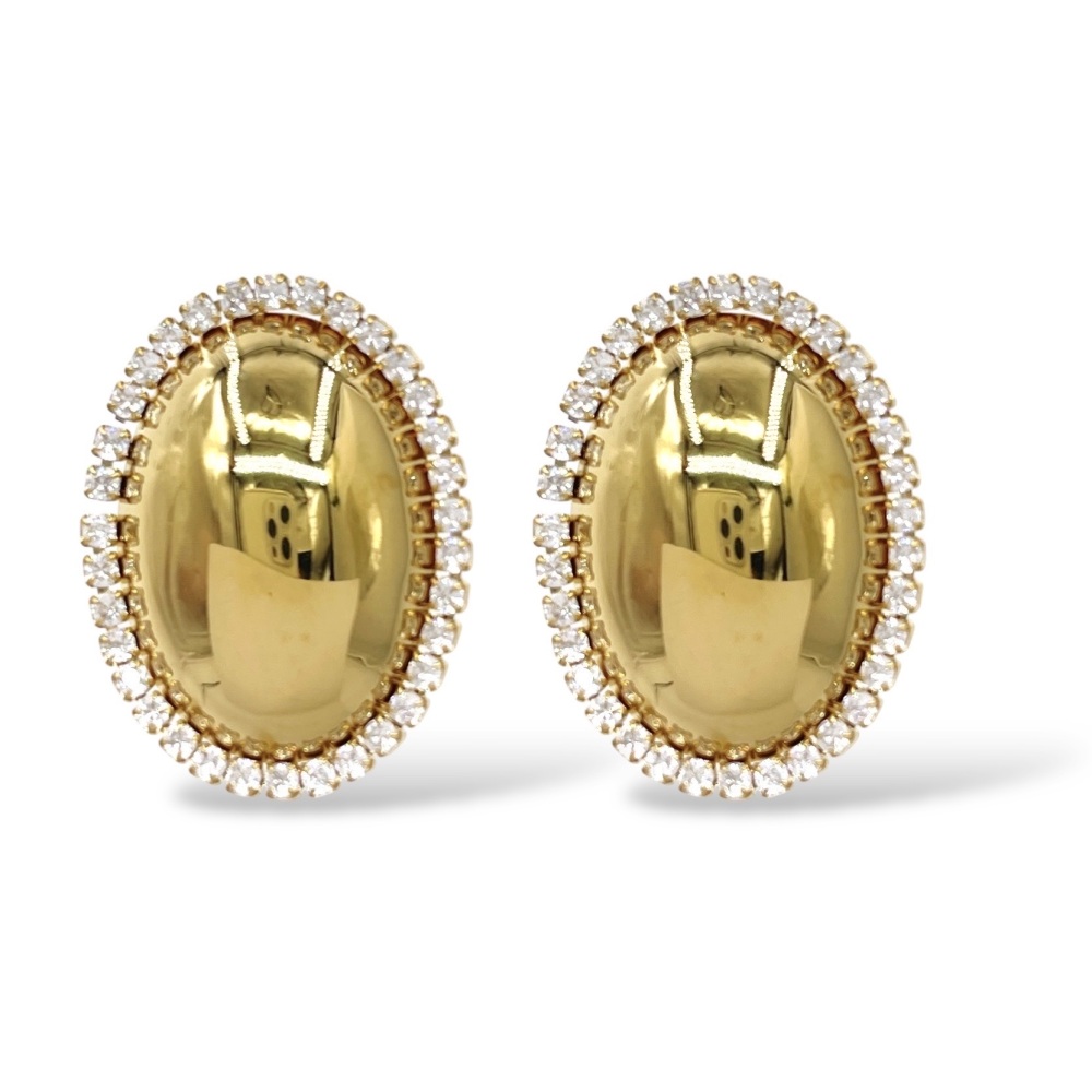 [OR-413-870 B] Cerchio a Specchio-Orecchini in Acciaio - OR-413-870 B (Oro Giallo)
