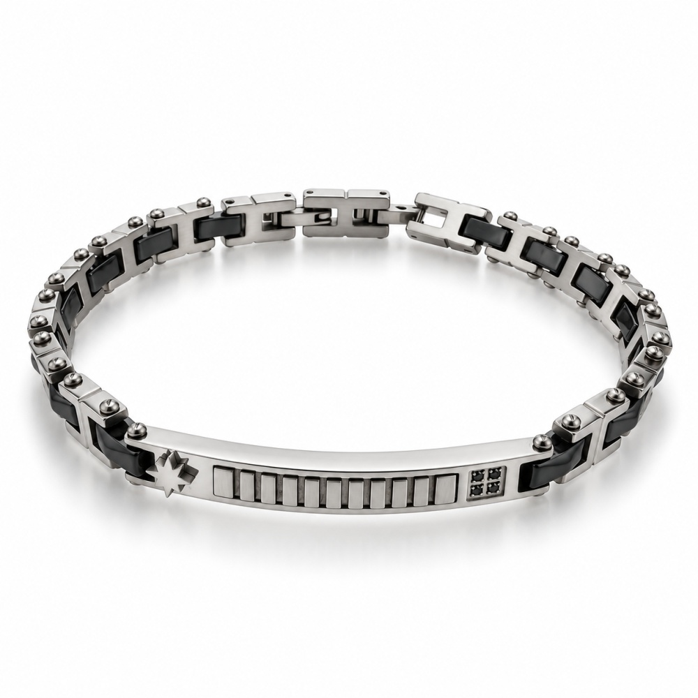corda metallica Punto Luce -Bracciale Uomo in Acciaio - BR-775-101