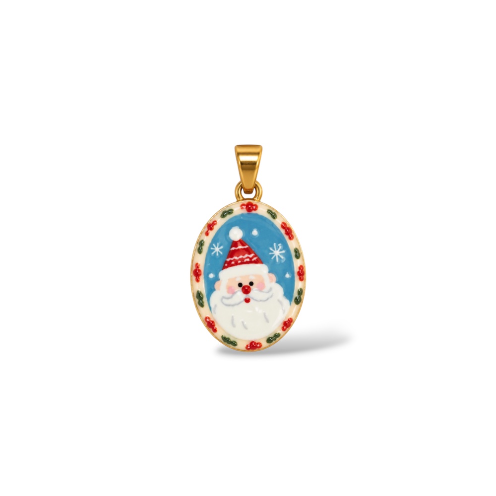 [DIY-413-Babbo Natale] Babbo Natale-Ciondolo/Charms in Acciaio - DIY-413-Babbo Natale