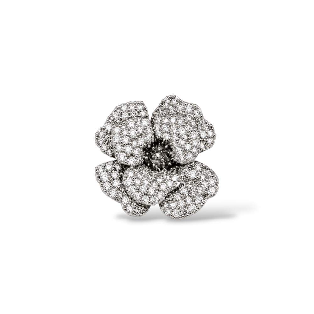 [SPM-506-520] Fiore-Spille Magnetiche con Zirconia - SPM-506-520 (Argento)