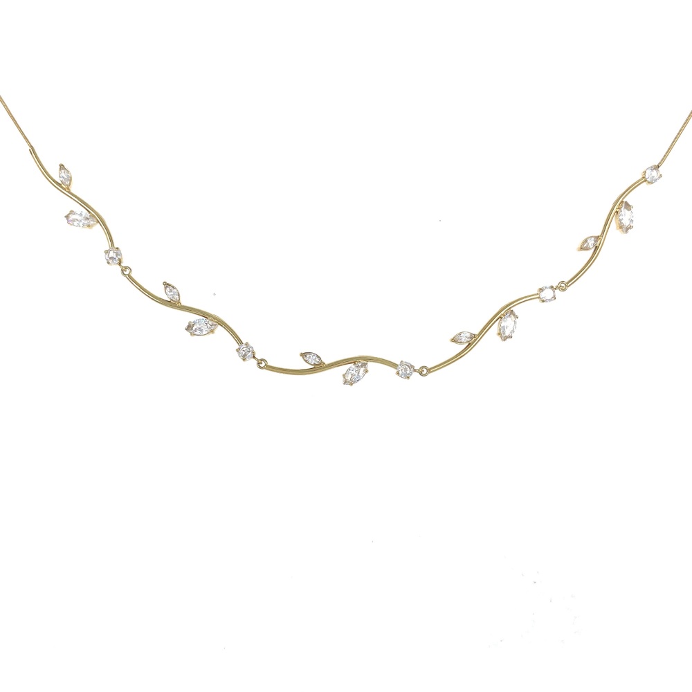 Fiore-Collana Corta in Acciaio - CL-795-12978