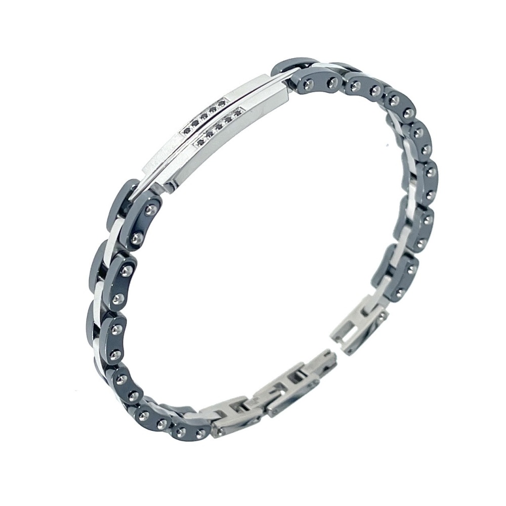[BR-775-105] corda metallica Punto Luce -Bracciale Uomo in Acciaio - BR-775-105