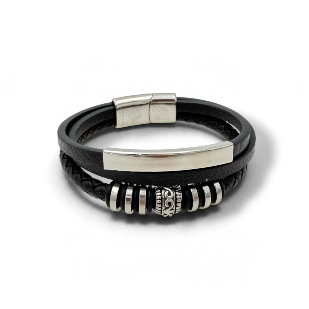 [BAU-600-H187] Multifili -Bracciale in Acciaio da Uomo - BAU-600-H187